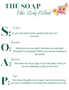SOAP Bible Study Method Guide and worksheet